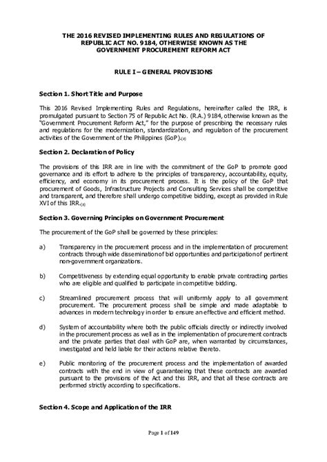 THE 2016 REVISED IMPLEMENTING RULES AND REGULATIONS OF.